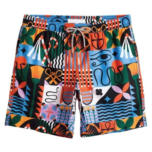 Abstract Art Graphic Swim Trunks For Men Animals Plants 3D Print Beach Shorts Summer Casual Street Oversize Surf Short Pants 260507
