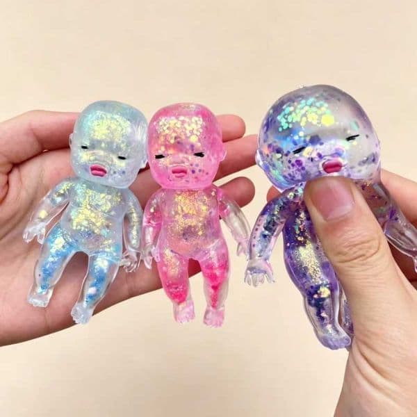 Soft Adorable Boy Shaped Glitter Squeeze Toys Creatively Squishy Personality Shiny Toy Stress Anxiety Relief Slow Rising Toy Z260512