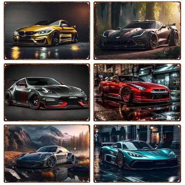 Cars Horizontal Vintage Metal Tin Sign Retro Room Decoration Accessories Vehicle Poster Club Bar Cafe Garage Iron Plate Decor T260512