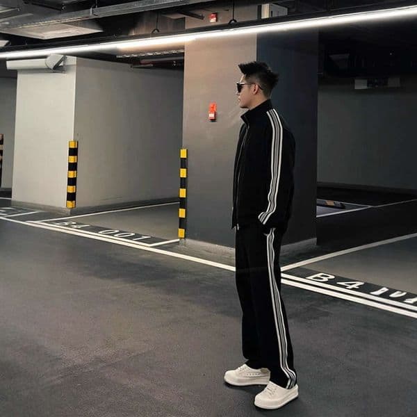 Spring And Autumn Men's Versatile Sports Casual Trendy Couple Loose Two-Piece Youth Fashion Ribbon Full Set