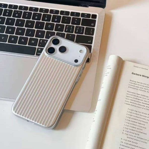 Fashion Plating 3D Luggage Stripes Magsafe Phone Case for IPhone 17 16 15 14 Pro Max Shockproof Wireless Charge Matte Cover W260512