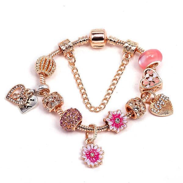 Fresh and sweet style heart-shaped daisy flower alloy bracelet for women 2025 spring new model L2605121US0