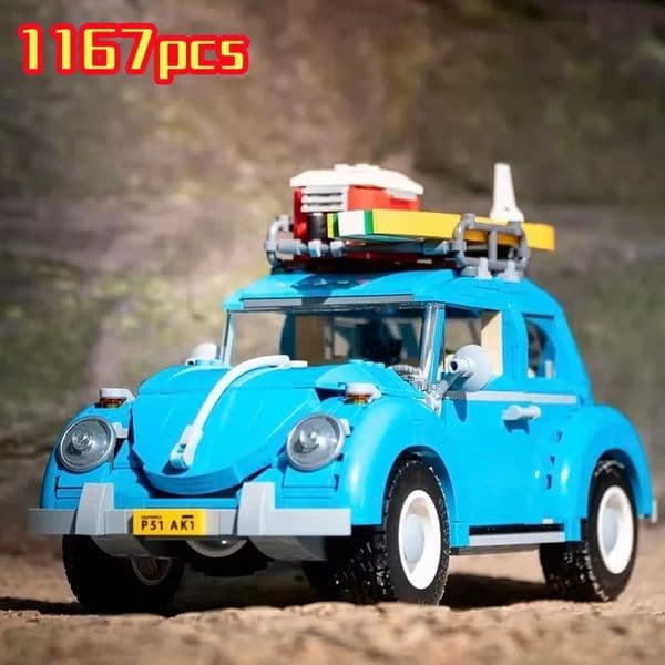 1167pcs Technical Blue Beetle Camper Car Building Blocks Model Creative City Vehicle Set Toys Bricks For Boy Kids Christmas Gift 260507