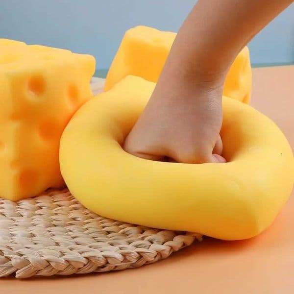 Giant Cube Cheese Squeeze Toy Simulation Extra Large Size Cheese Fidget Toy Slow Rebound Shapeable Venting Ball for Adult Gifts H260512