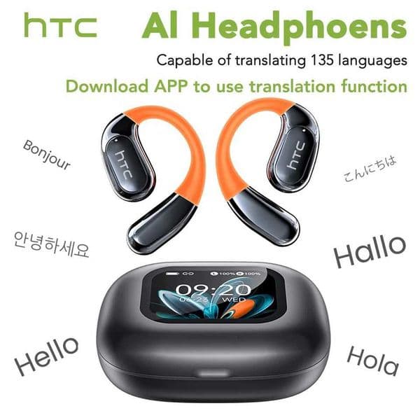 NE27 Bluetooth V54 Earphones OWS Sports Bluetooth Wireless Headphones AI Translator Earbuds LCD Touch Screen Open-Ear T260512
