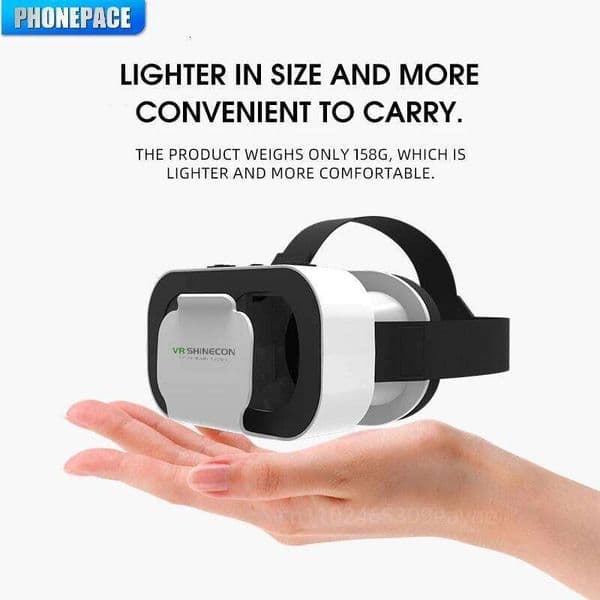 SHINECON 3D Virtual Reality Headset, Lightweight VR Glasses with 100 FOV for 4.7-6.53" Phones, Immersive Home Theater/Gaming 26Y0512