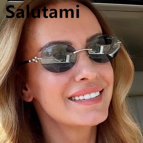 vintage alloy rimless sexy sunglasses for women fashion small cat eye sun glasses men driving outdoor eyewear uv400 260512
