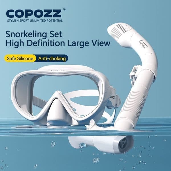 COPOZZ Professional Diving Mask Full Underwater Snorkel Set Swimming HD Anti Fog Equipment 260511