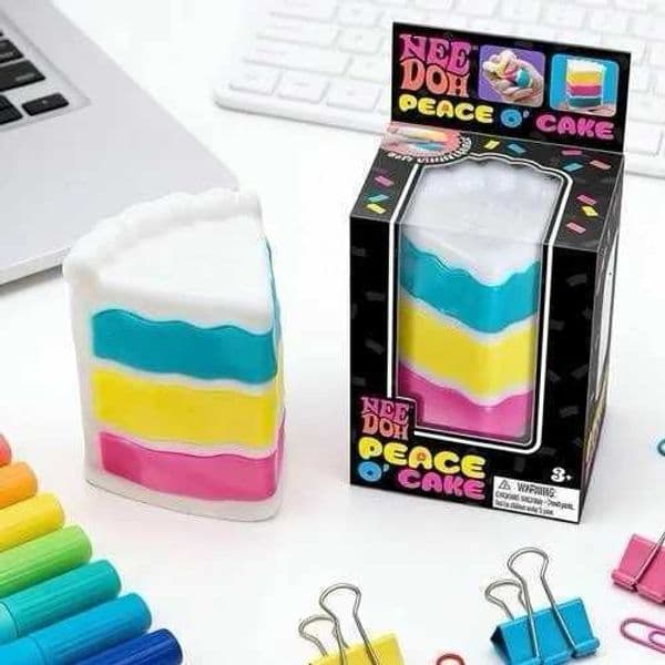 NeeDoh PEACE O CAKE Squishy NEE DOH Rainbow Cake Stress Fidget Sensory Toy H260512