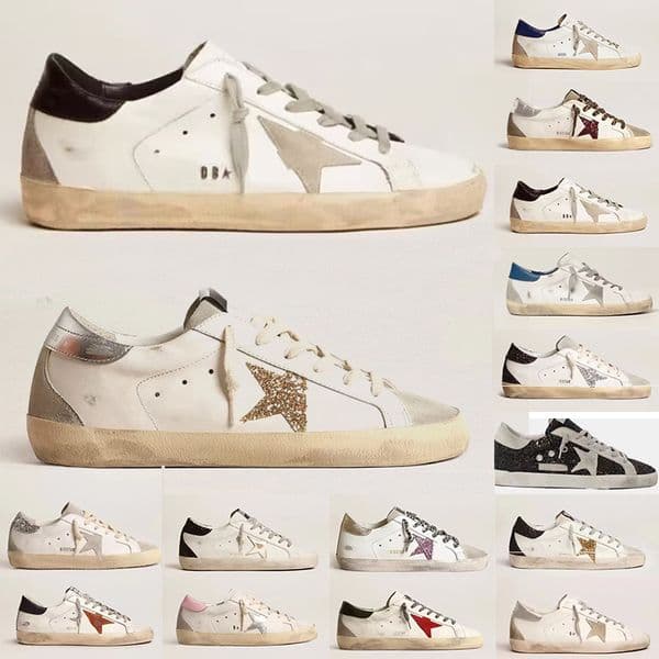 Free Shipping golden men Designer sneakers women shoes Luxury fashion classic trend designer sneakers sequin classic white star sneakers shoes size 36-44