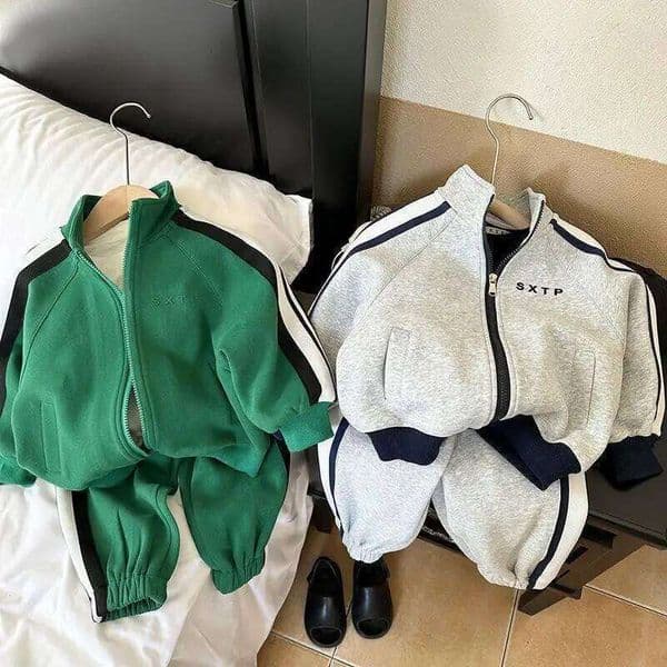 Boys Girls Zipper Sweatshirt Coat + Sweat Pants 2pcs Suit Kids Casual Outfits 2025 Spring New Children Long Sleeve Sports Set 26L0512