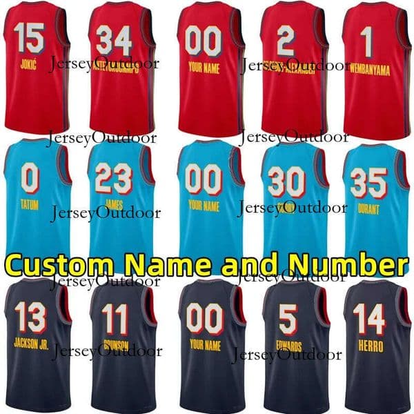 2025 All Star Basketball Jerseys James Curry Kevinn Durant Jayson Tatum Victor Wembanyama LaMelo Ball Anthony Edwards Jalen Brunson Cade Cunningham Jokic Jersey