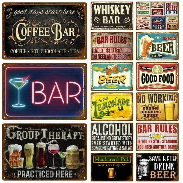 Bedroom Metal Signs Retro Metal Plate Posters Wall Art Mural Vintage Room Decoration Home Decor Items Tin Signs Aesthetic Men T26051248HV