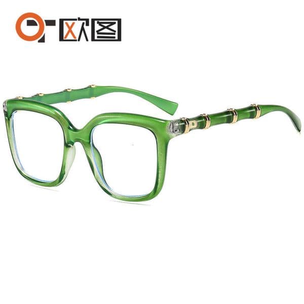 Y2K Rectangle Sunglasses retro fashion large-frame bamboo-leg street unisex plain glasses frame versatile and trendy for travel M6293 Polarized Driving Glasses