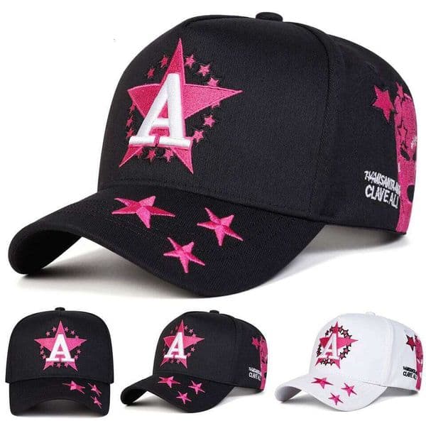 Unisex A Letter Pentagram Embroidery Baseball Caps Spring Autumn Outdoor Adjustable Casual Hats Sunscreen Hat Sports Cap W260512
