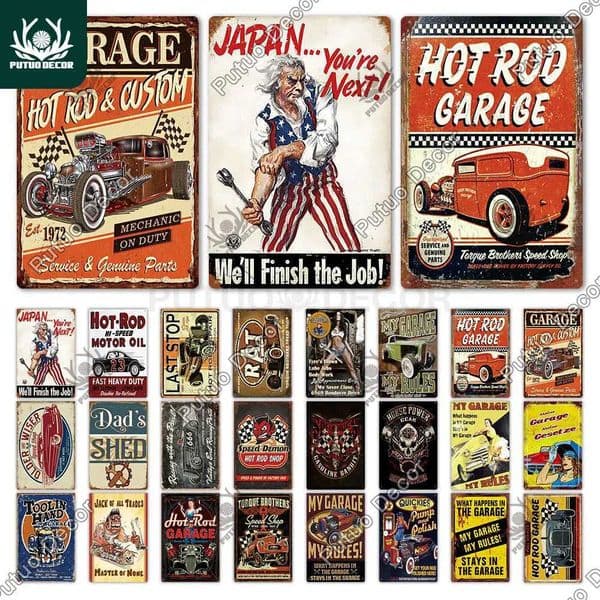 Putuo Decor My Garage Tin Sign Plaque Metal Plate Vintage Gift Wall Art Painting for Rule Man Cave Home Bar Old Car Shop Poster T260512