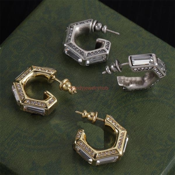 gg earrings Luxury gold Diamond Stud earrings designer for women G jewelry Engagement earrings