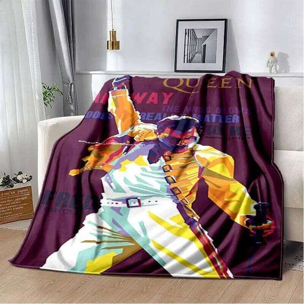Freddie Mercury Queen-Rock-Band Soft Plush Blanket,Flannel Throw Blanket for Living Room Bedroom Bed Sofa Picnic Cover J260512