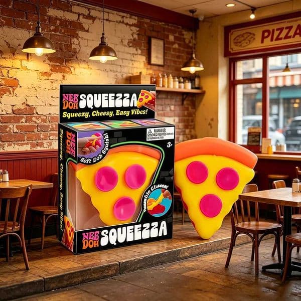 Schylling Pizza Sensory - Stress Relief Squishy Anti-Anxiety Cube for Focus ADHD Population X260511
