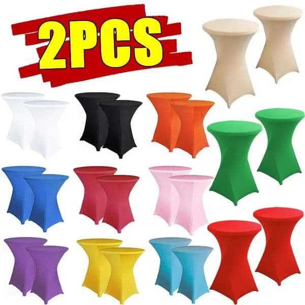 21PC Height Stretch Round Tablecloth Cocktail Table Cover Spandex Cloth Bar el Party Wedding Elastic Decor 260512