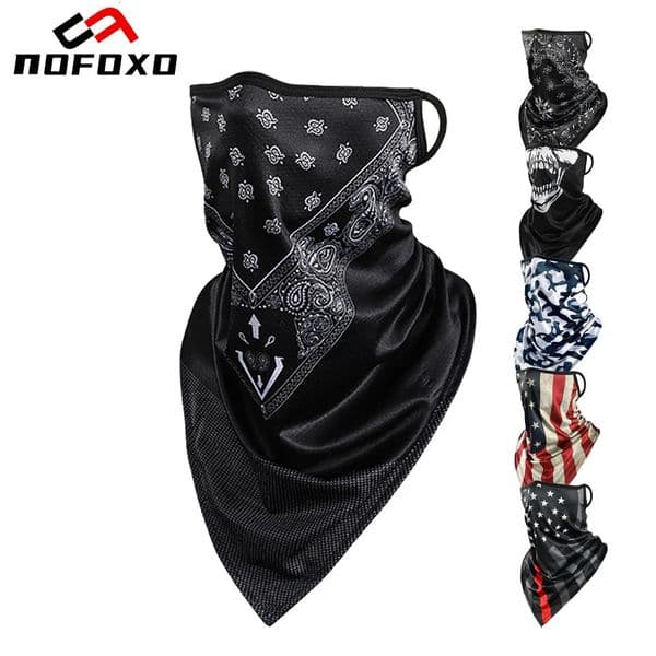 NOFOXO Ice Silk Headscarf Hanging Ears Breathable Quick Drying Triangular Scarf Bandana For Outdoor Cycling Fishing Hiking 260512