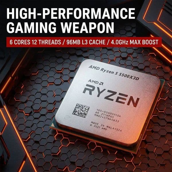 AMD CPU Ryzen 5 5500X3D New R5 5500X3D CPU Processor 7NM L396M Socket AM4 thumbnail 2