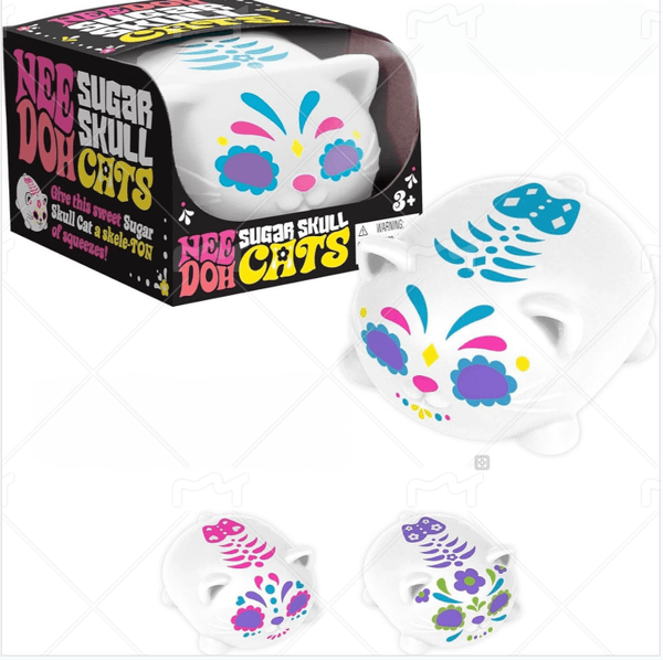 Needoh Sugar Skull Cats Squishy Toys Pet Pinching Simulation Cats Slow Rebound Sensory Toys Office Stress Relief Biethday Gifts