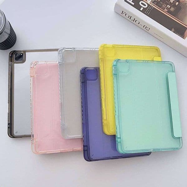 For iPad Air 3 4 5 6 7 8 9th 10th Generation Case Pro 2024 M4 Mini 10.5 10.9 10.2 11 inch Shockproof Clear Hard Stand Cover S260512