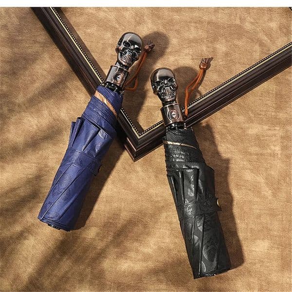 Umbrellas Big Windproof Umbrellas Rain Folding Wind Resistant Skull Handle Folding Automatic Umbrella Rain Women Auto Kids Umbrella 231010