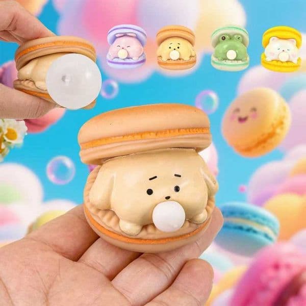 1/4pc Creative Cute Spit Bubble Burger Stress Relief Pinch Kids Toys Off Funny Vent Toys Desktop Decorative OrnamentsJ260513