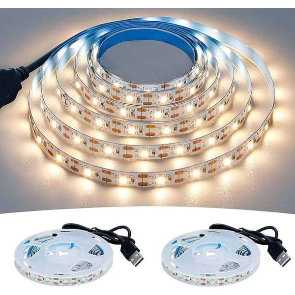 DC 5V USB Strips 2835 Warm White Strip TV Background Lighting Tape Home Decor Lamp 1- 5m LED String Light S260512
