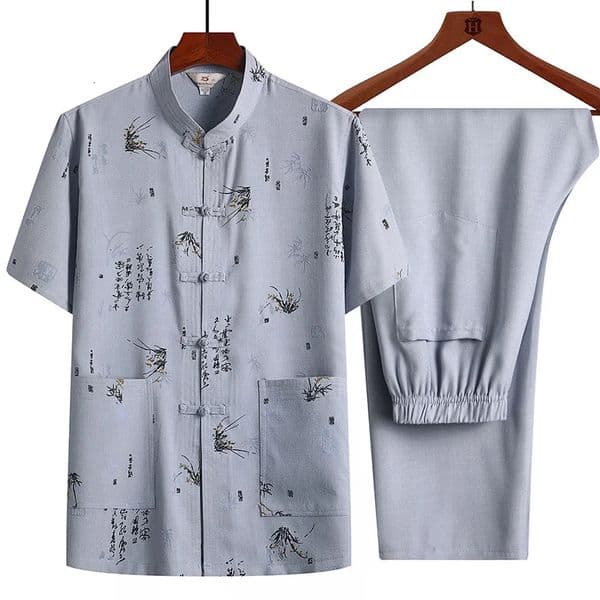 Cotton Hemp Tang Suit top Pants Chinese Wind Old Man Father Grandpa Linen Loose Home 260513