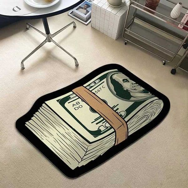 VIKAMA Trendy US Dollar Print Floor Mat Unique Personalized Anti-Slip Carpet for Home Living Room Bedroom Decoration T260512