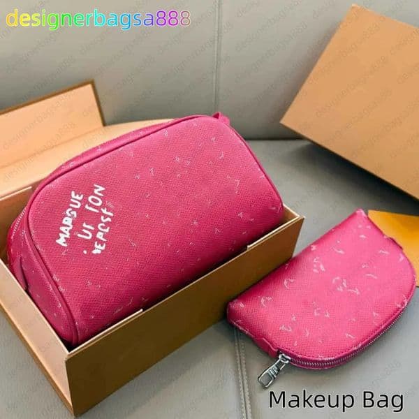 Makeup Bag Designer Toilet Bag Mens Womens Luxurys Super Useful Fashion Wash Bag Clutch Bag Wallets Bag Double Zipped Handbag Purse Card Holder Pouch 26CM