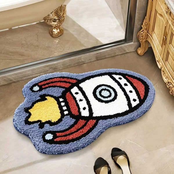 VIKAMA Cute Fur-Retaining Bedroom Side Rug Kapibara Alien-Style Synthetic Cashmere Carpet Shade for Balcony Cushion Home Decor T260512