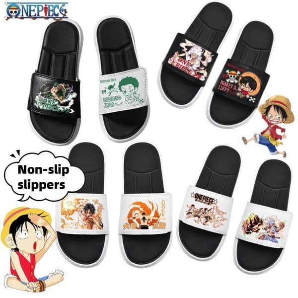 Luffy Zoro Anime two-dimensional flip-flops creative personaliTY handsome flats comfortable non-slip sandals for boys Z260513