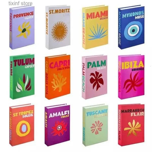 2026 Decorative Objects Figurines Travel Series Fake Book Coffee Table Living Fashion Prop Books Home Decoration Model Room IBIZA CAPRI Free Shipping 03