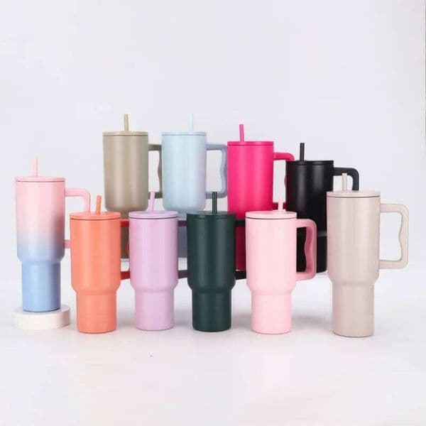 30/40oz Vacuum Thermos Bottke Tumbler With Handle Lid Straw Stainless Steel Cup Leak Proof Keep Cold Hot Travel Car Coffee Mug J260513