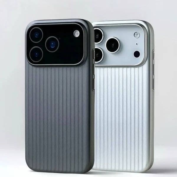 3D Stripe Metal Paint Magnetic Case iPhone 17 16 15 14 Pro Max For Magsafe Matte Corrugated Luggage Pattern Armor PC Cover
