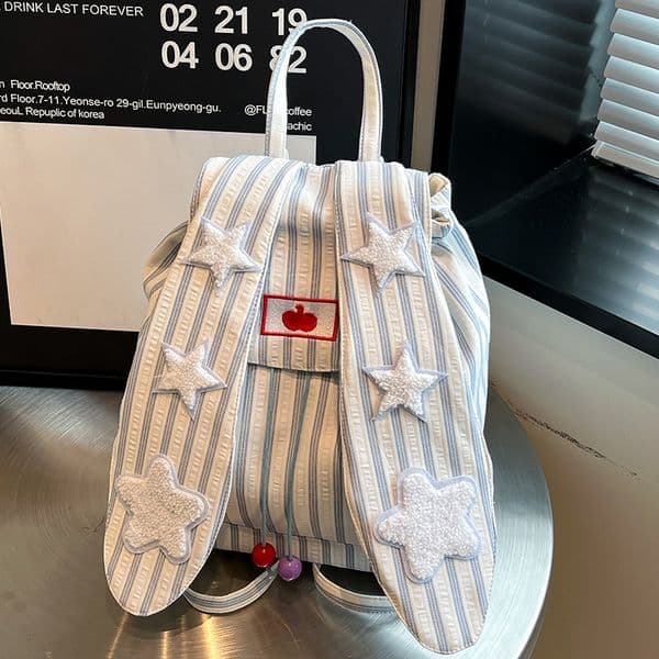 2026 Summer New Style Cute Rabbit Ear Backpack, Large Capacity Women's Commuter Bag, High-Appearance Shoulder Bag for School , Daily Use