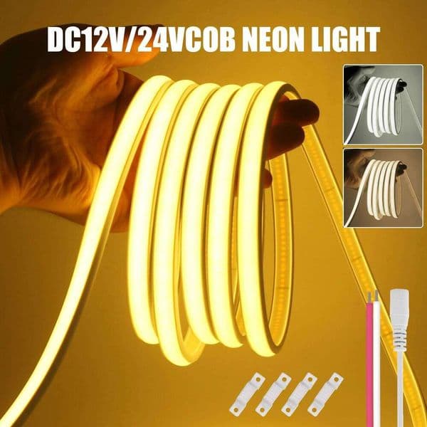 12V 24V Strip Neon Rope Light 0.5M-20M Waterproof 320LEDs/m High Density Linear Lighting LED COB Tape for Home Garden S260512