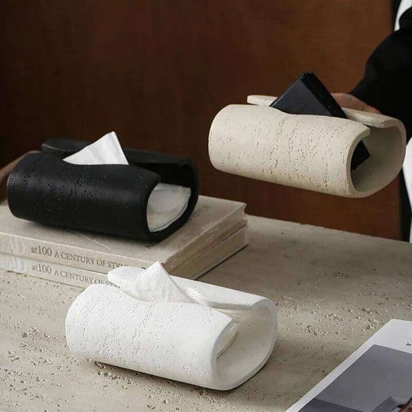 1pcs Stylish Minimalist Tissue Resin Home Living Room Table Tissuestorage Box for Interior Desktop Decoration 26W0513