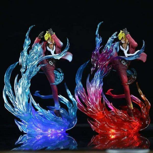 Hot Anime Statue Jacksdo Devil Wind Leg Vinsmoke Sanji Luminous Figure Model Desktop Decoration Surprise Gift 26L0513