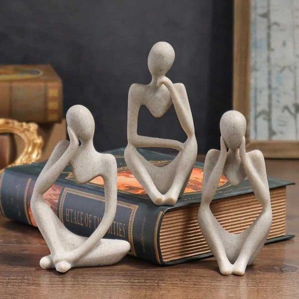 Minimalist Human Contemplation Sculpture Figurine - High Quality Decorative Art Piece with Excellent Value T260512