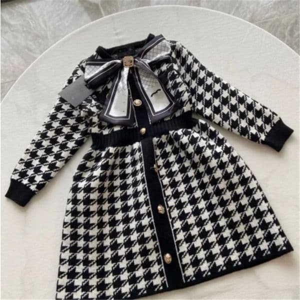 Designer 2026 Bowknot Baby baby Dress Kids Clothing Sets Spring Autumn Princess Skirt Classic Childrens Clothes Set Luxury Girls Letter Dresses Ship