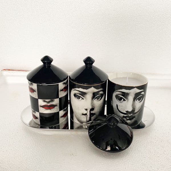 Retro Candle Holder Home Decor Ceramic Jar Cup Vintage Flower Arranging Morocco Decoration Mumluk with White Lid