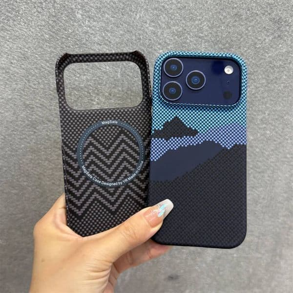 Magsafe Frameless Carbon Fiber Texture PC Phone Case For Iphone Air 16 Plus 15 14 13 12 17 Pro Max Wireless Charge Cover
