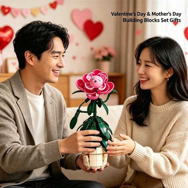 Wonderland Flower Building Block Kit Immortal Brick Bouquet Home Desktop Decor Gift for Valentines Mothers Day Movie Fan L260513HRDB