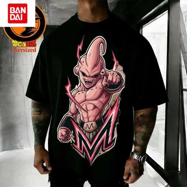Summer Dragon Ball Retro Pure Cotton Mens T-shirt Evil Magic Man Buo Oversized Casual Shirt Unisex Parent-child Suit L260513HKBC