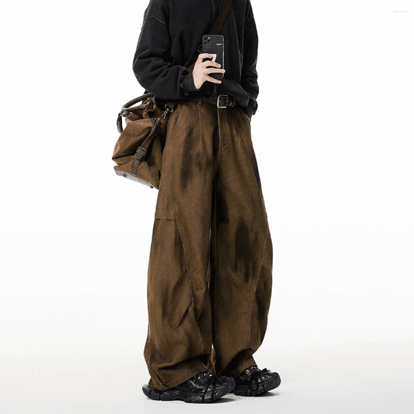 Men's Jeans High-end Tie-dye Old-fashioned Spring And Autumn Retro Washed Wide-leg Slacks
